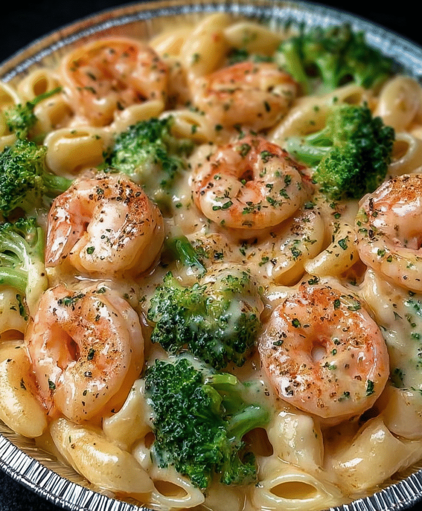 Creamy Shrimp Alfredo Pasta with Broccoli