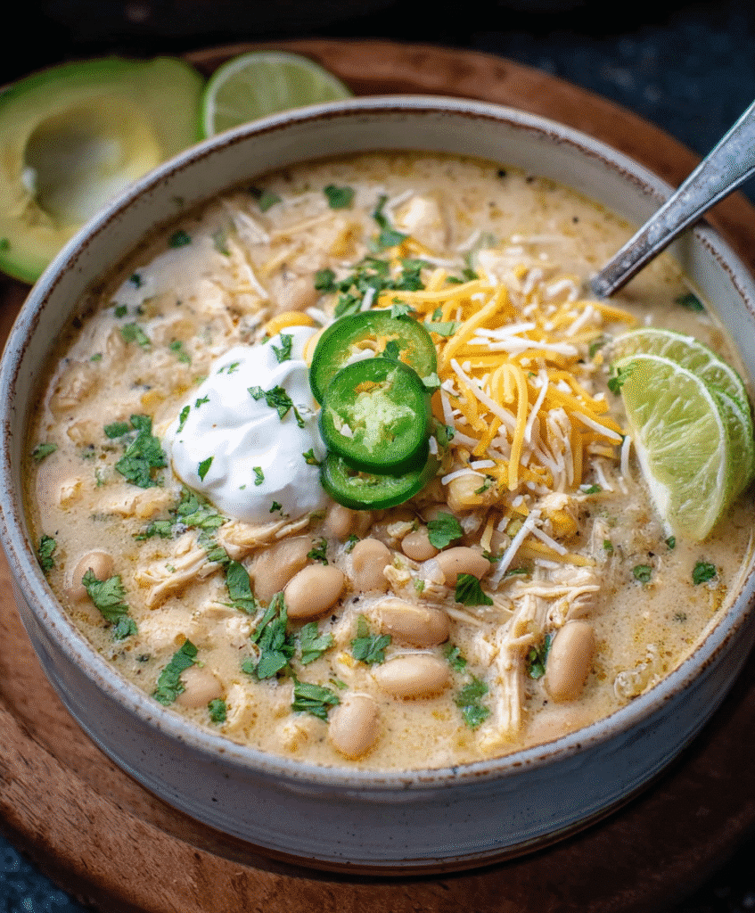 Creamy Crockpot White Chicken Chili