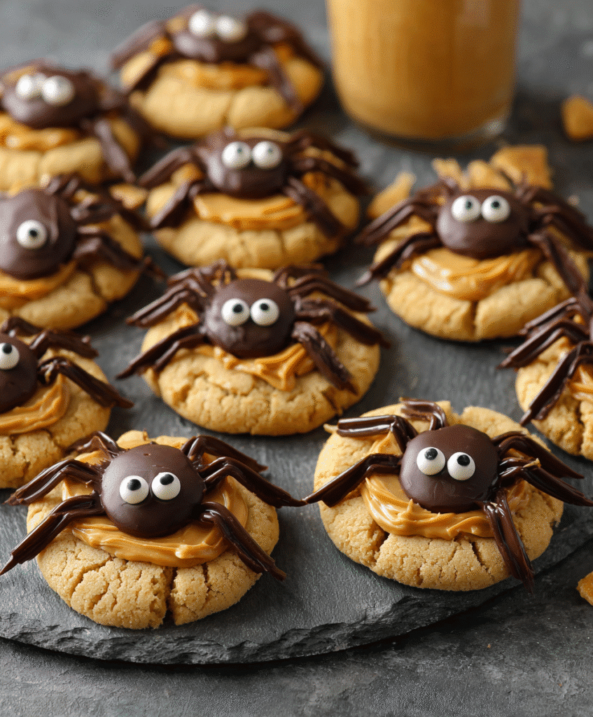 Peanut Butter Spider Halloween Cookies