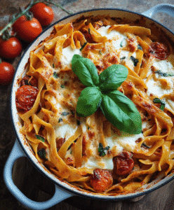 Creamy Tomato Basil Pasta Bake Recipe