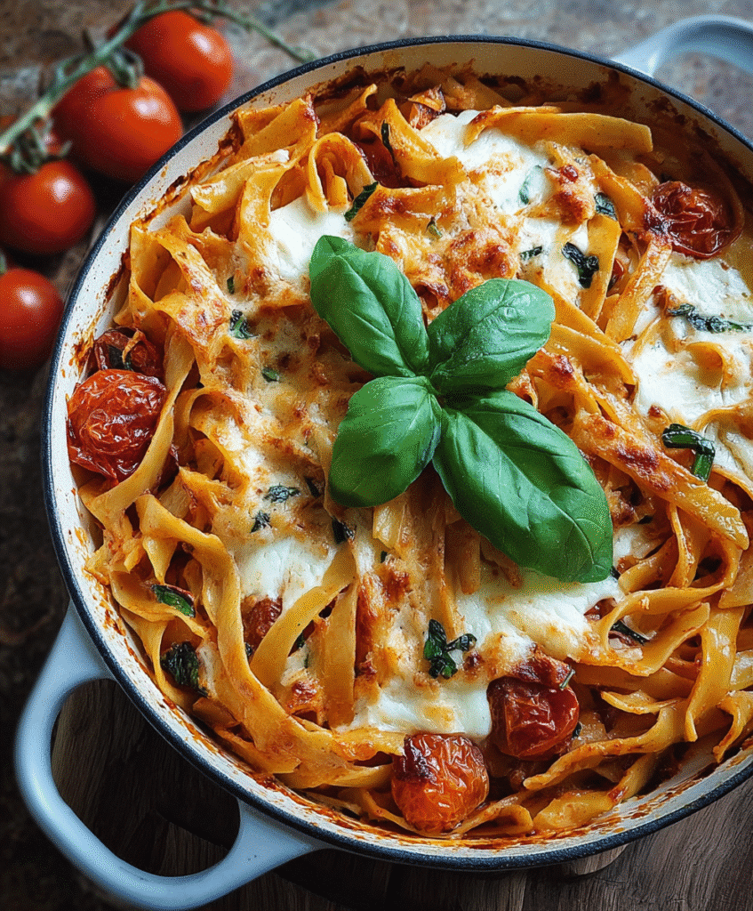 Creamy Tomato Basil Pasta Bake Recipe