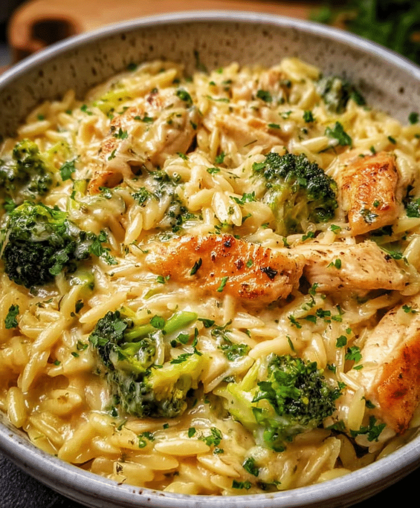 Creamy Chicken and Broccoli Orzo