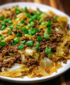 Low-Carb Mongolian Ground Beef and Cabbage