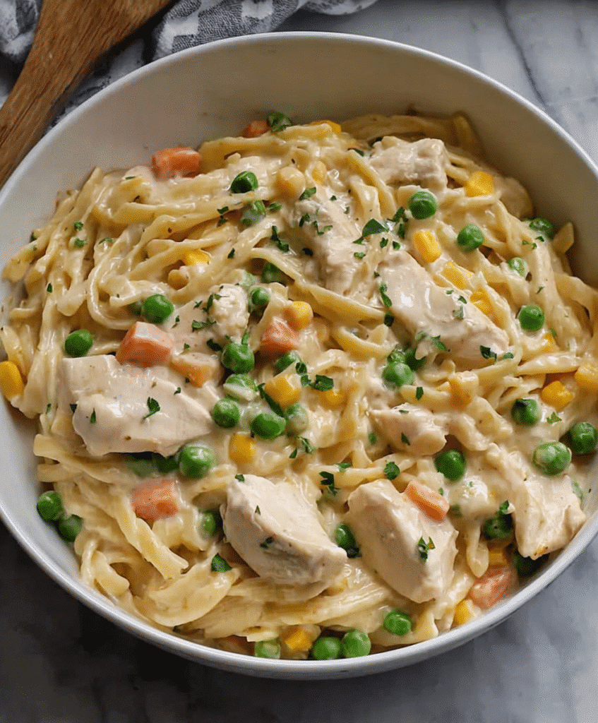 Quick Chicken Pot Pie Pasta