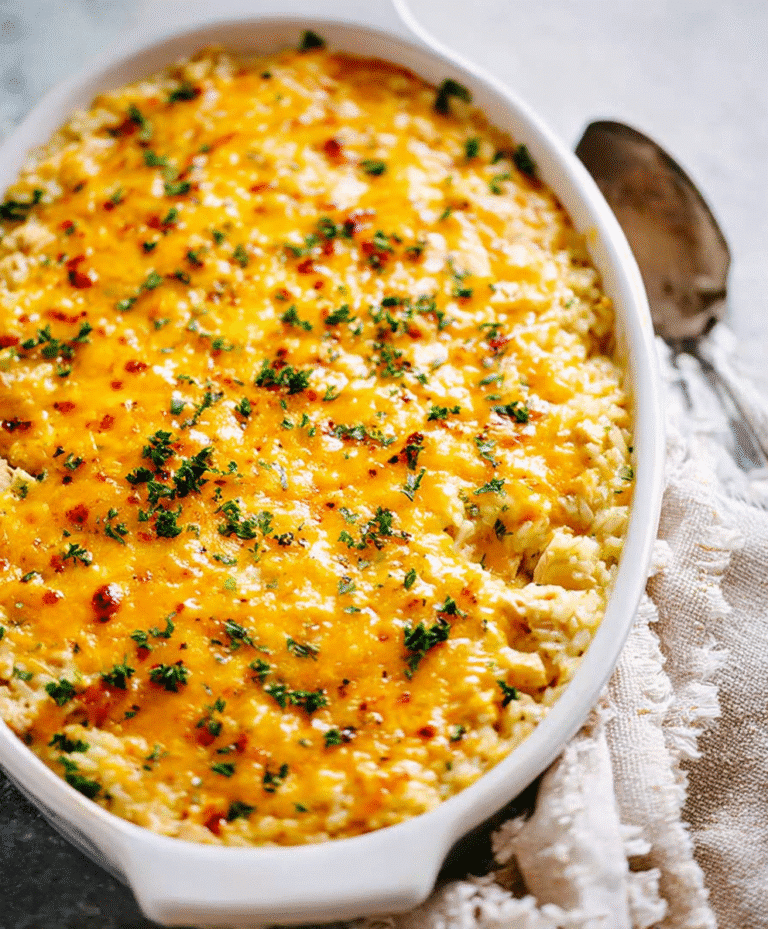 Cheesy Chicken and Cauliflower Rice Casserole