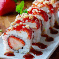 Creative & Cute Strawberry Shortcake Sushi Roll Dessert Recipe