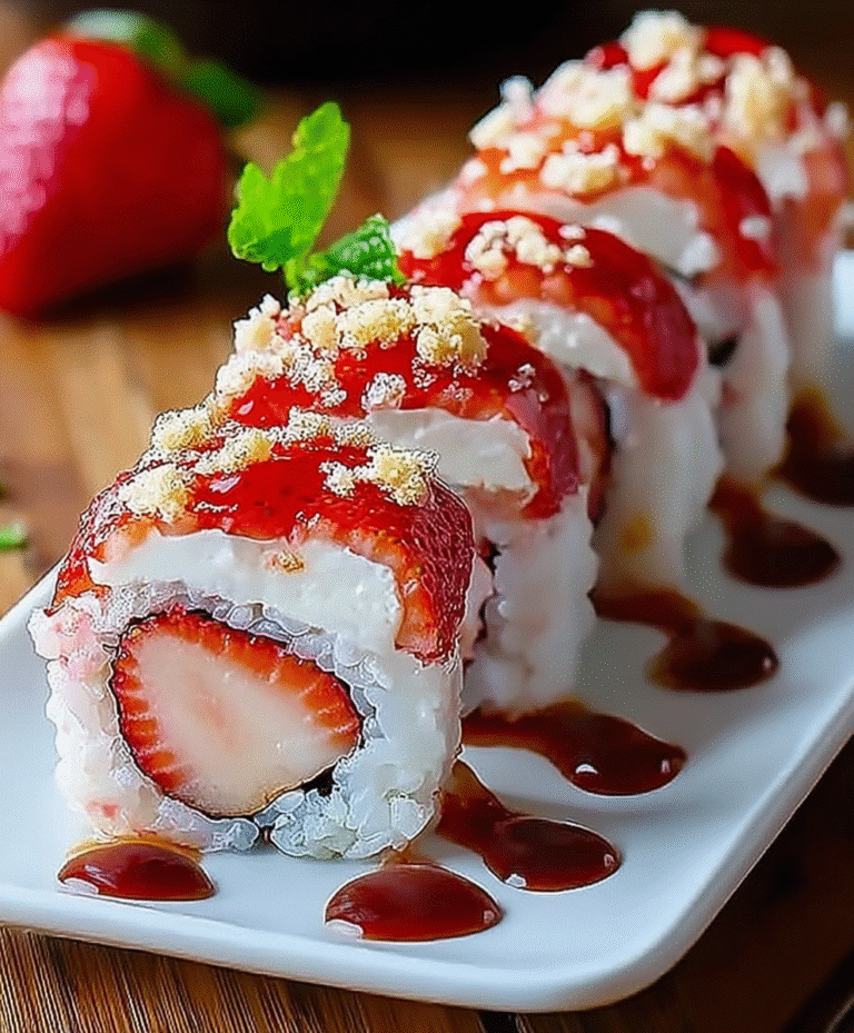Creative & Cute Strawberry Shortcake Sushi Roll Dessert Recipe
