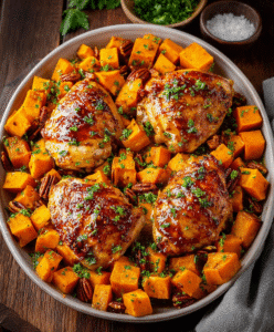 Maple-Glazed Chicken with Sweet Potatoes