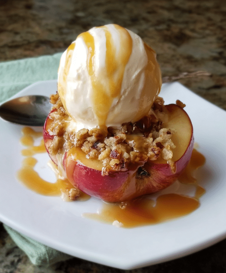 Mini Apple Crisp Baked Apple Halves