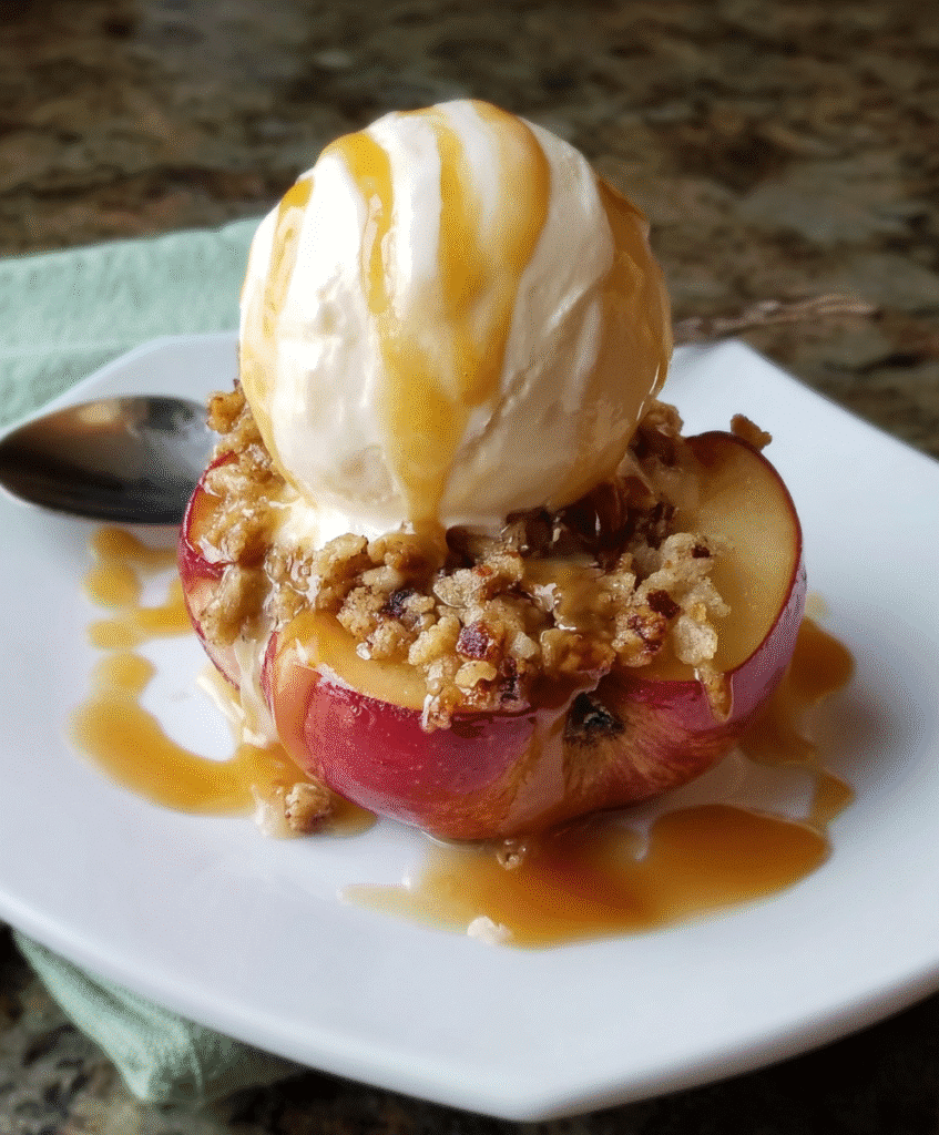 Mini Apple Crisp Baked Apple Halves