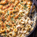 One Pot White Chicken Chili Mac and Cheese