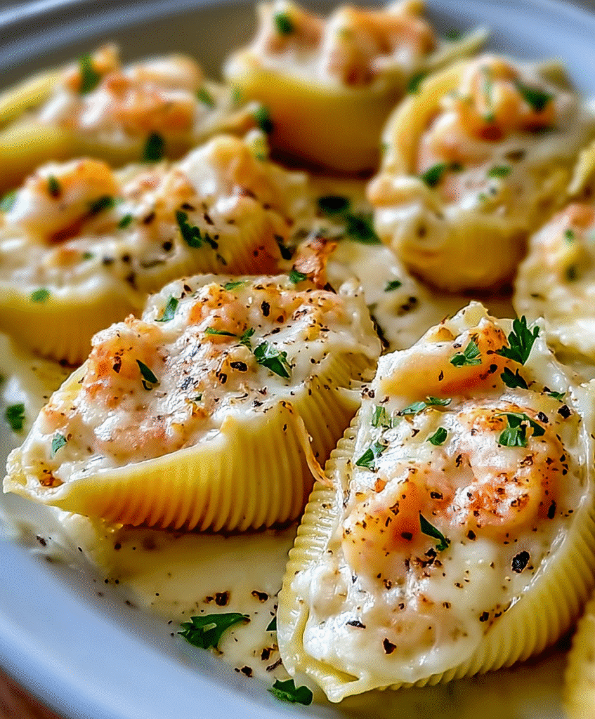 Creamy Seafood Stuffed Shells