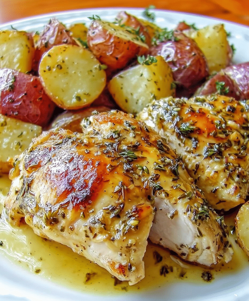 Crockpot Garlic Parmesan Chicken and Potatoes