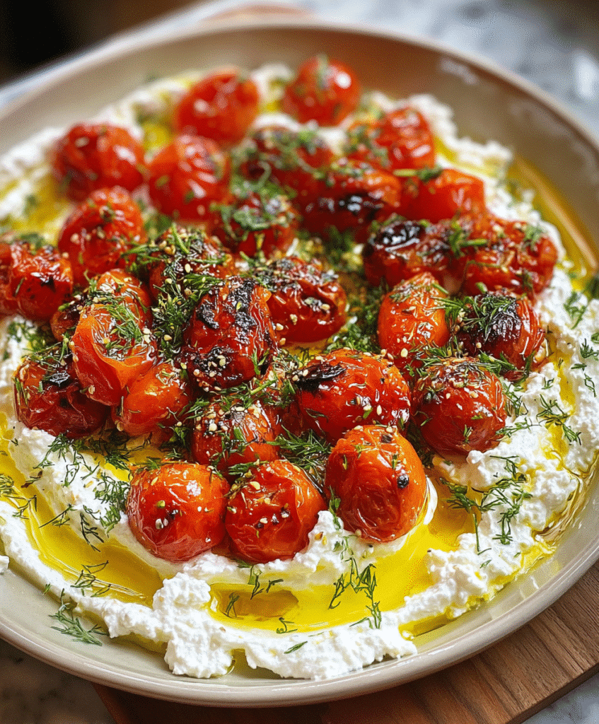 Cherry Tomato Confit with Creamy Whipped Feta
