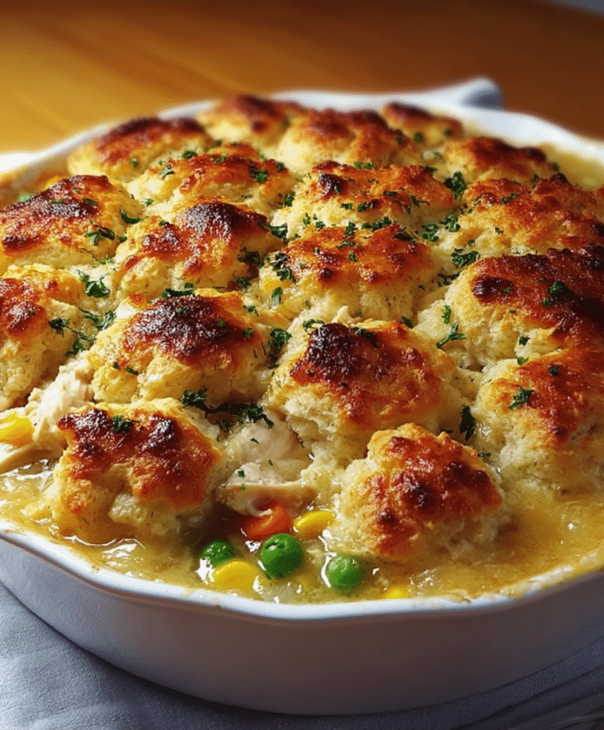 Easy Chicken Cobbler Dinner Casserole
