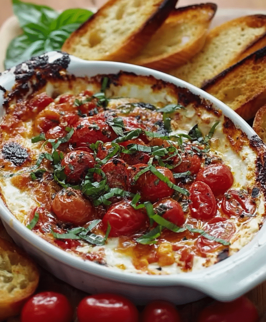 Three-Cheese Tomato Bruschetta Dip Recipe