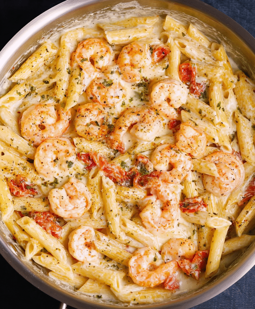 Creamy Mozzarella Shrimp Pasta