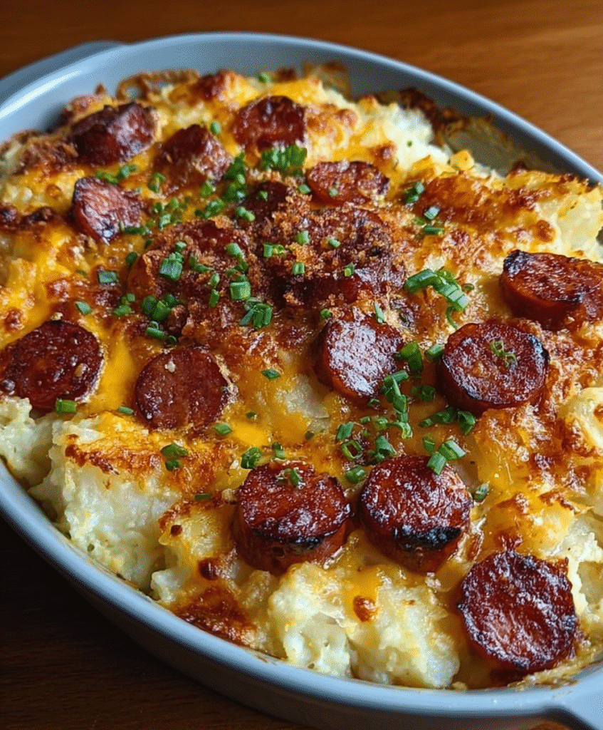 Smoked Sausage and Cheesy Potato Casserole