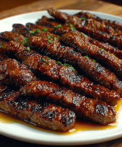Grill Pan Honey Glazed Steak Strips