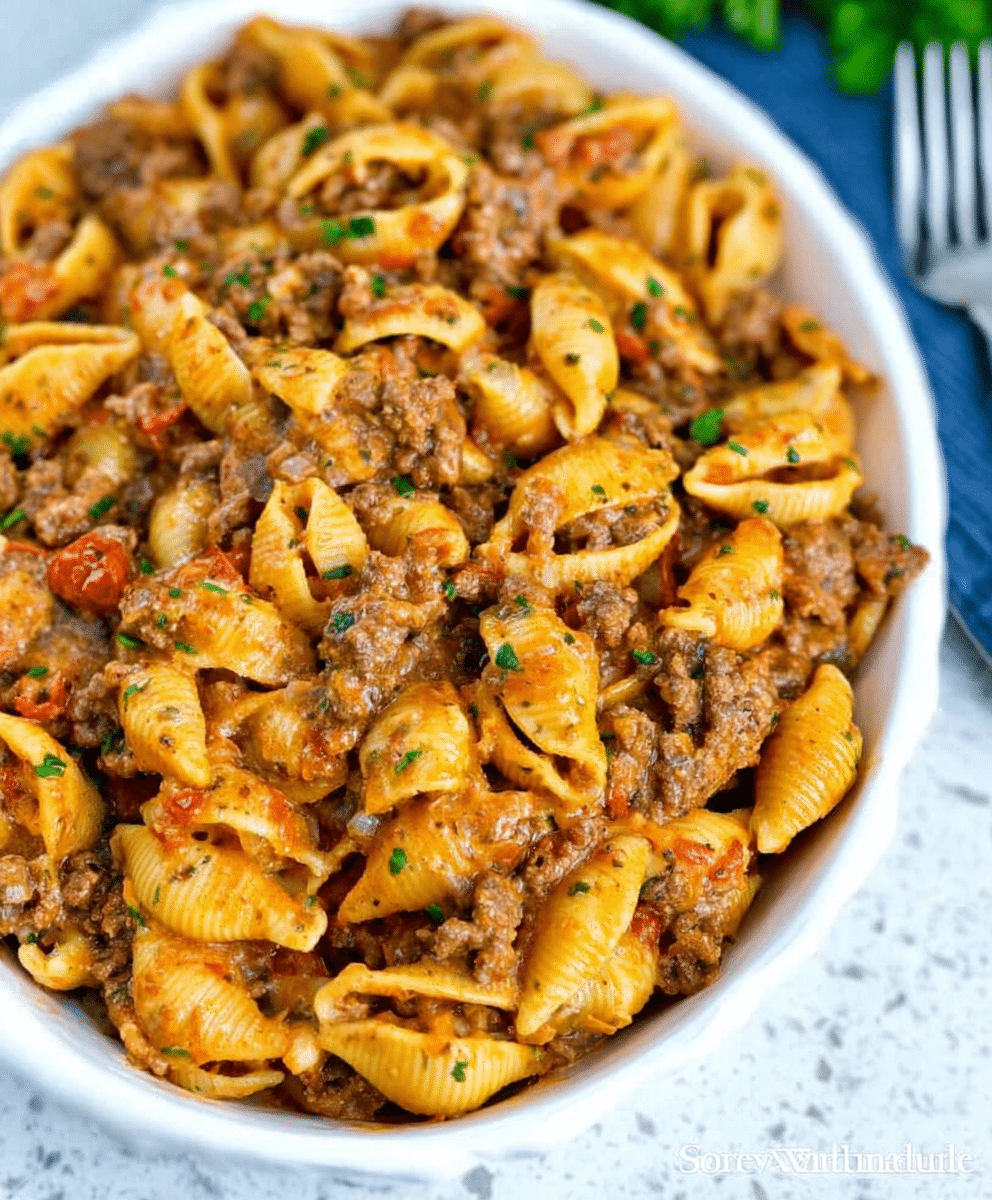 Creamy Beef and Shells Recipe