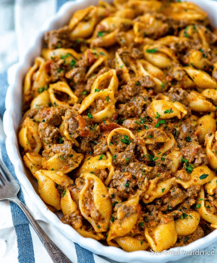 Creamy Beef and Shells Recipe
