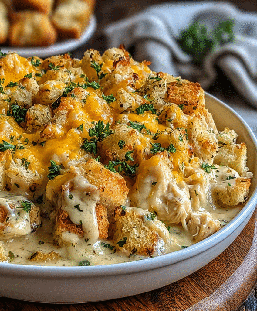 Slow Cooker Creamy Chicken and Stuffing