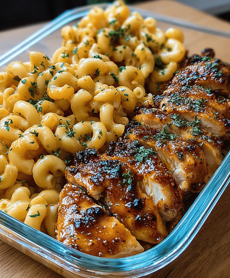 High-Protein Honey Garlic Butter Chicken with Mac & Cheese