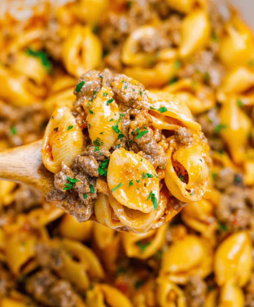 Creamy Beef and Shells Recipe