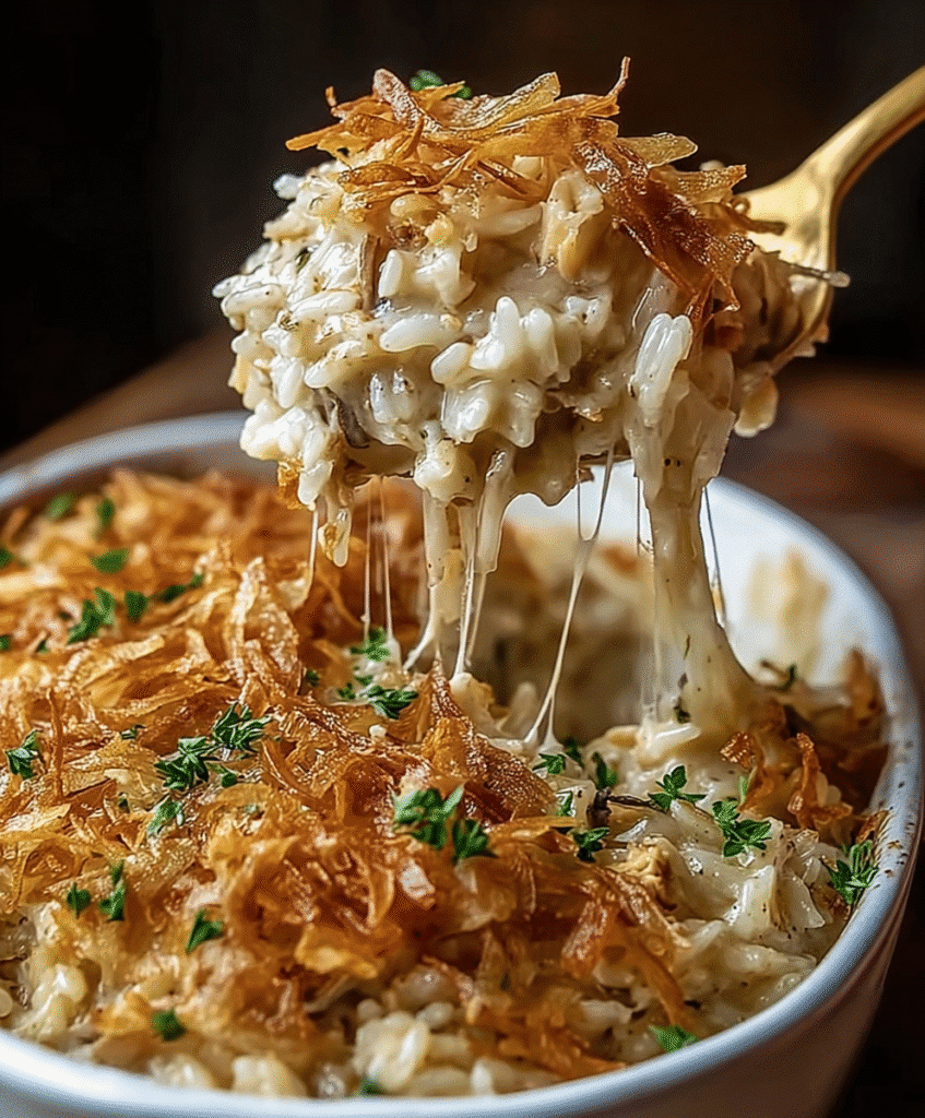 Comforting French Onion Chicken Rice Bake Your Family Will Love
