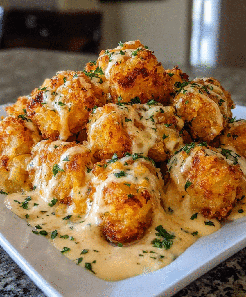 Cheddar Ranch Chicken Tater Tot Bake