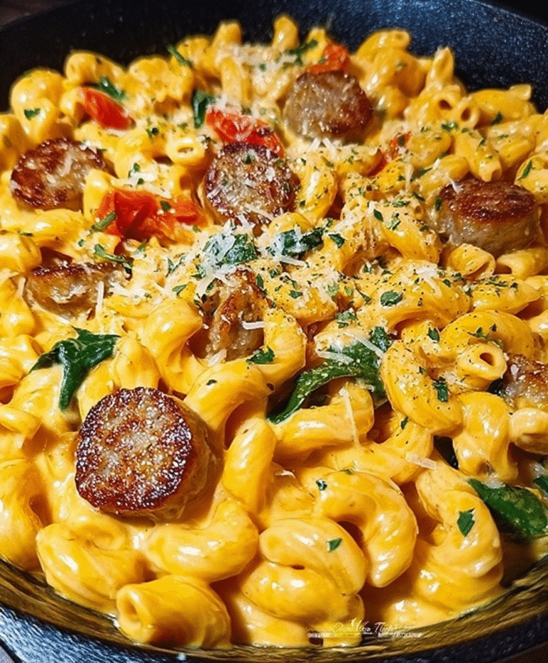 One-Pan White Cheddar Ranch Sausage Magic Pasta