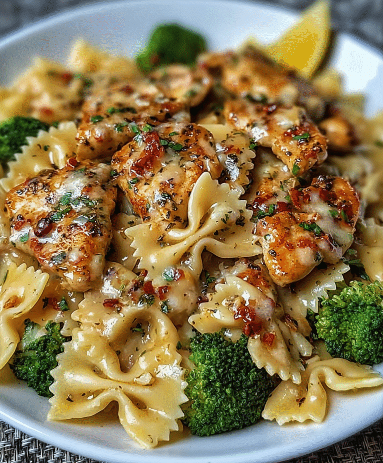 Cowboy Butter Lemon Bowtie Chicken with Broccoli