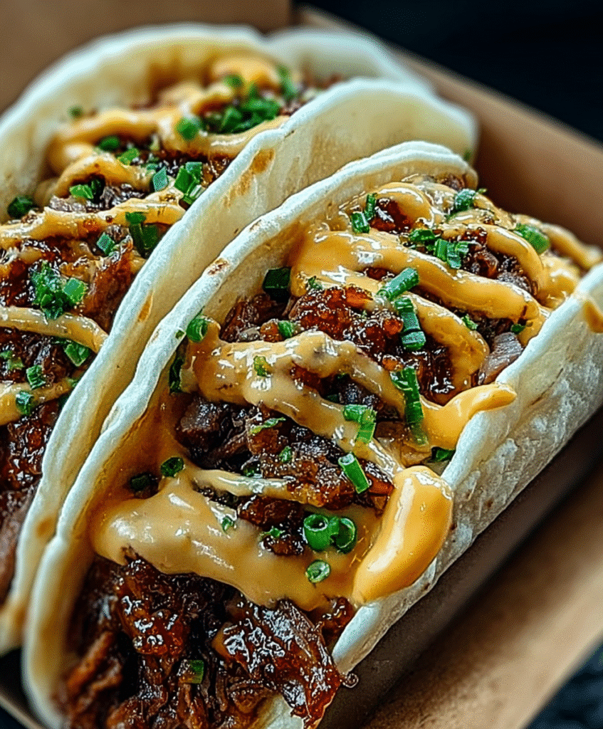 Garlic Butter Honey BBQ Tacos