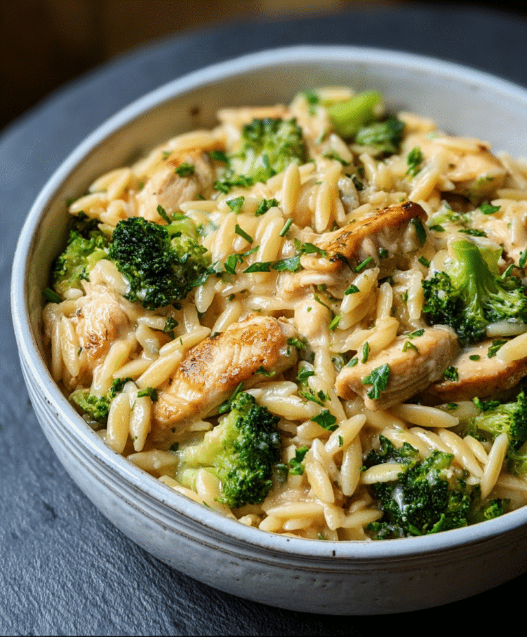 Cheesy Chicken Broccoli Orzo