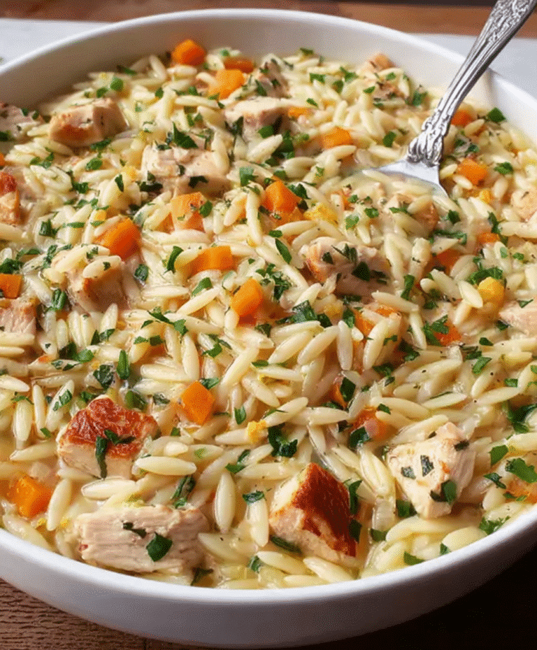 Creamy Chicken Pot Pie Orzo Recipe