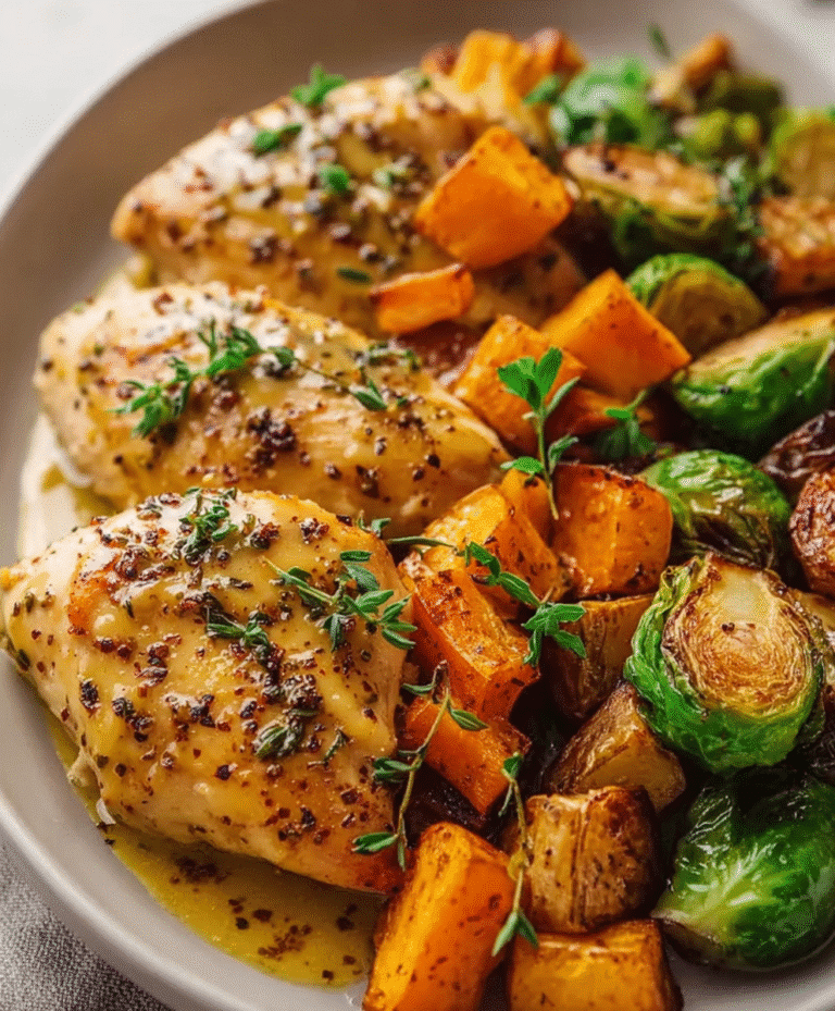Easy Sheet Pan Honey Dijon Chicken with Veggies