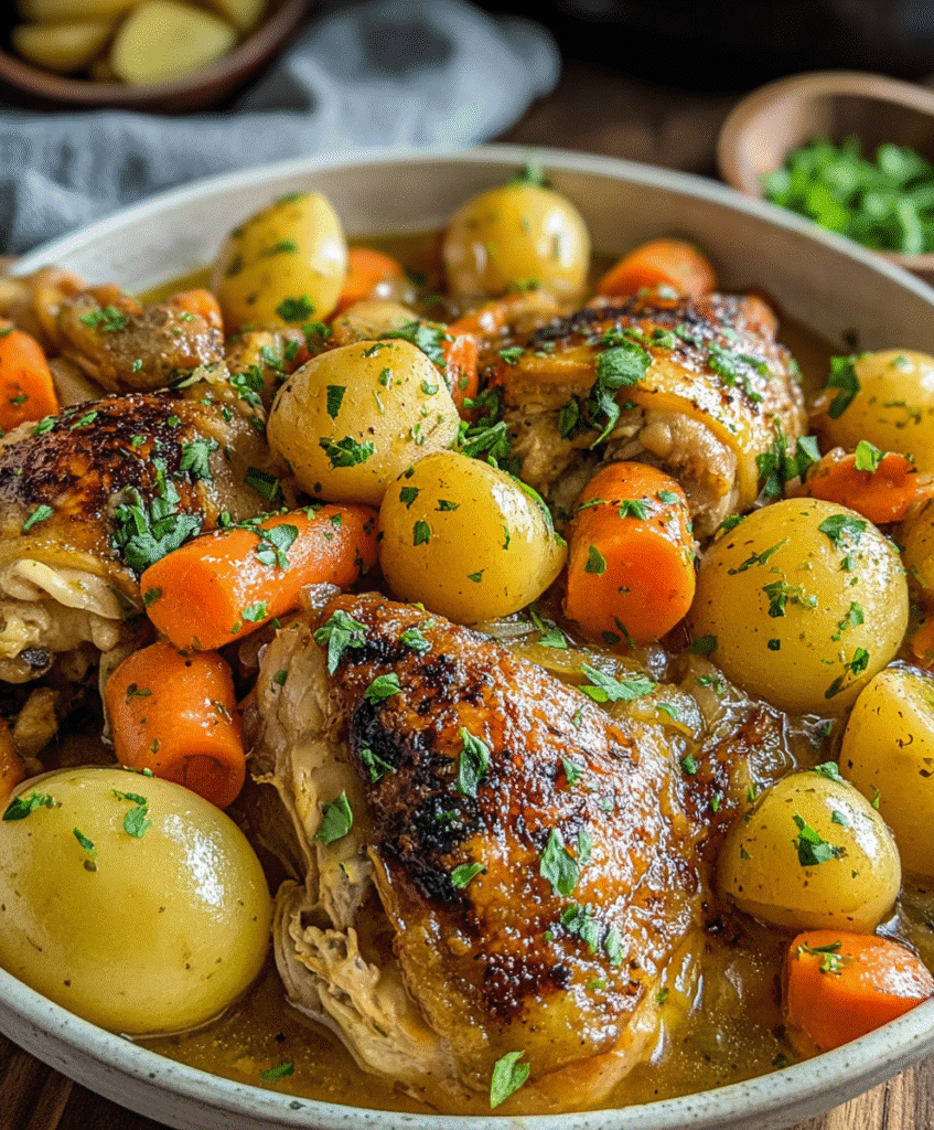 Slow Cooker Honey Garlic Chicken and Vegetables