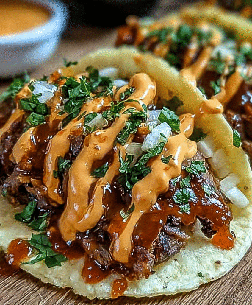 Garlic Butter Honey BBQ Tacos