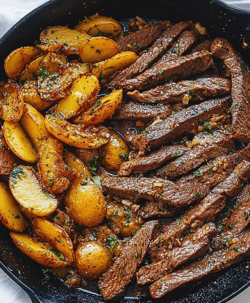 Garlic Butter Steak and Potatoes Skillet
