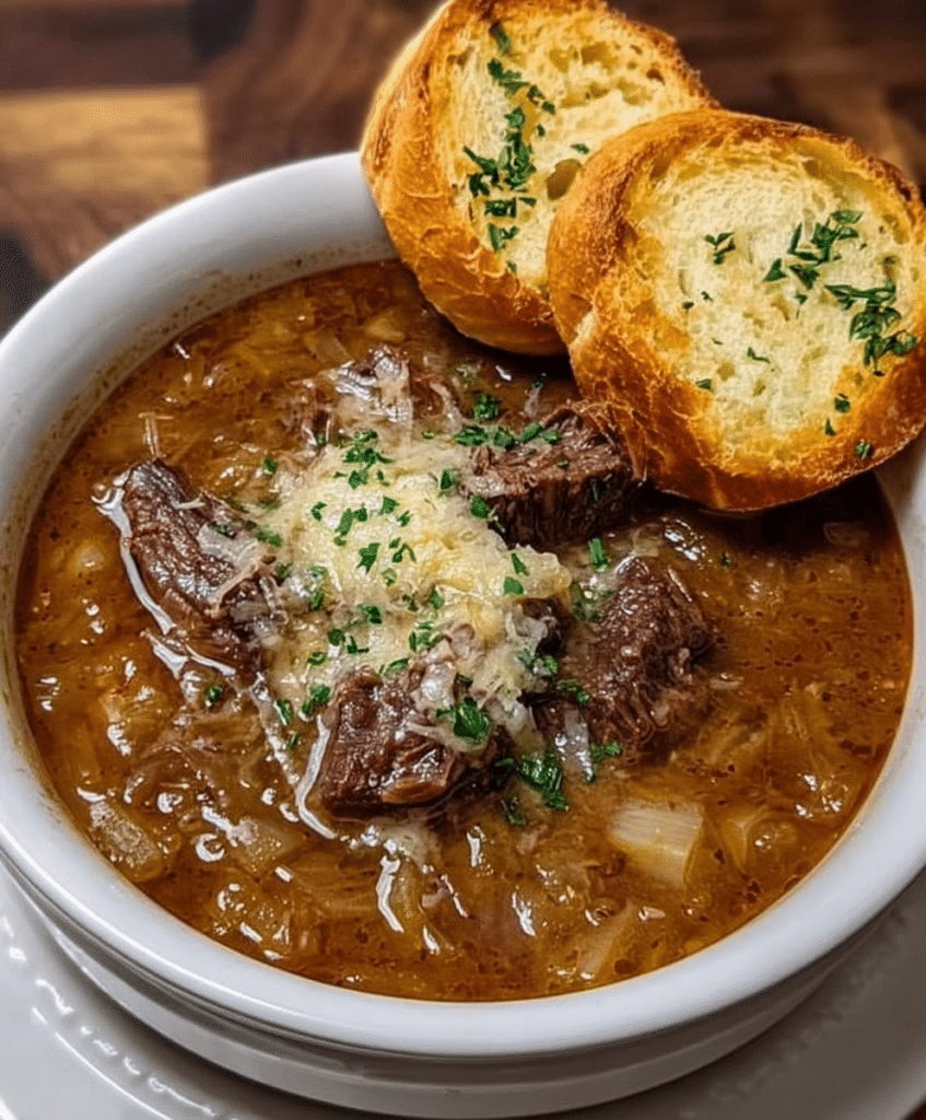 French Onion Beef Short Rib Soup