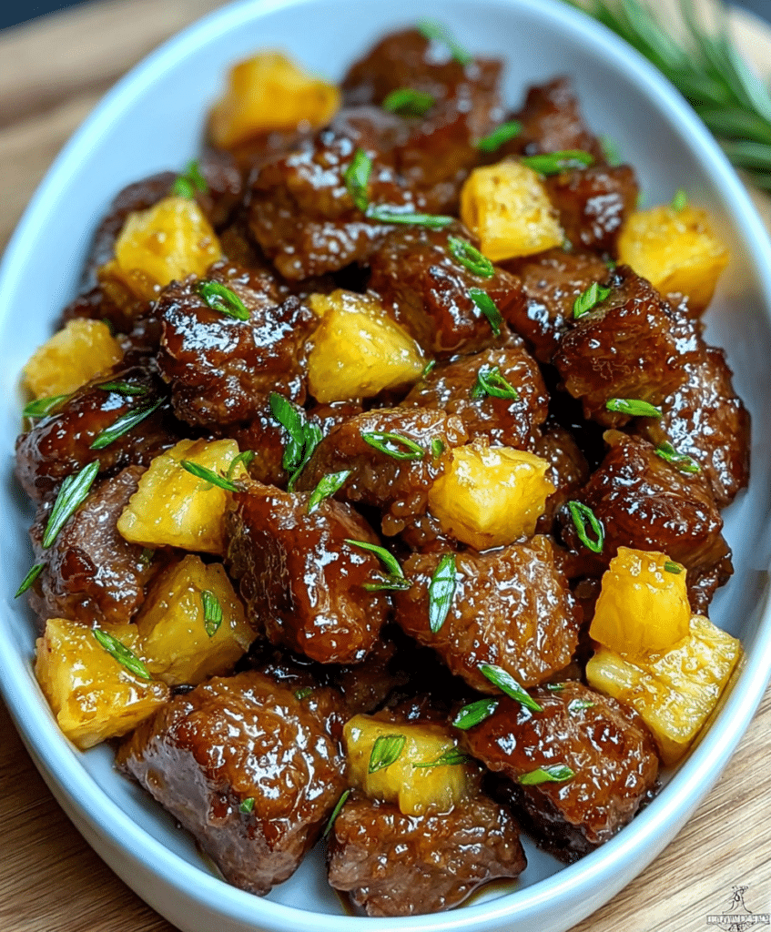 Honey-Garlic Pineapple Beef Bites