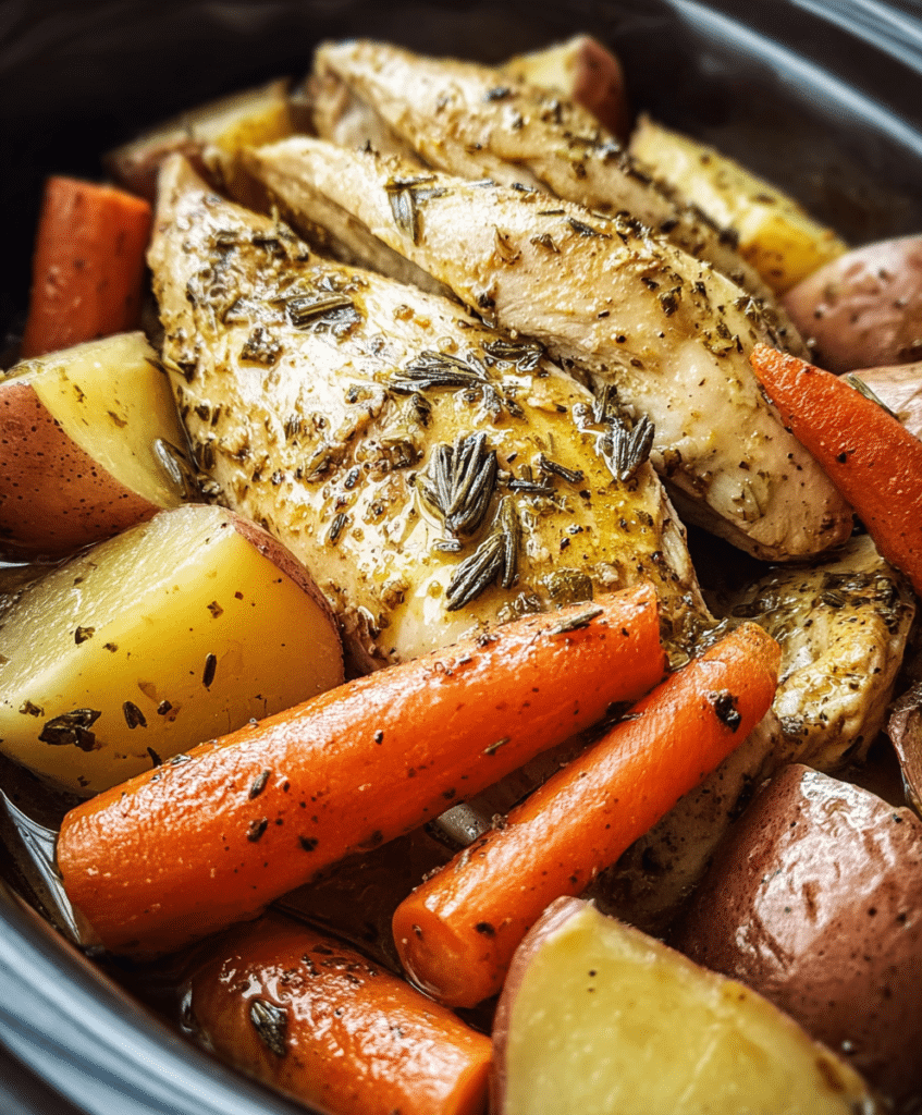 Slow Cooker Garlic Butter Chicken and Veggies